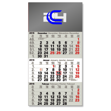 3-Monatskalender für das Folgejahr