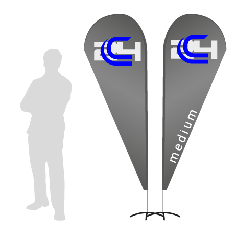 Beachflag Drop | Medium (280 cm) | beidseitig bedruckt