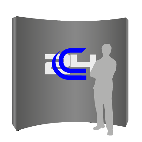 Textilfaltwand | 3 x 3 Felder gebogen | einseitig bedruckt