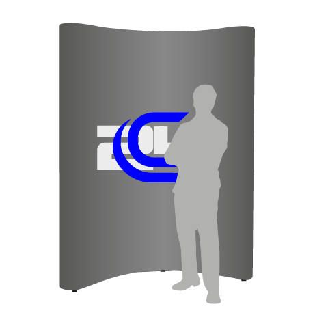 Pop-Up Faltwand | 2 x 3 Felder gebogen | einseitig bedruckt