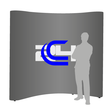 Pop-Up Faltwand | 3 x 3 Felder gebogen | einseitig bedruckt